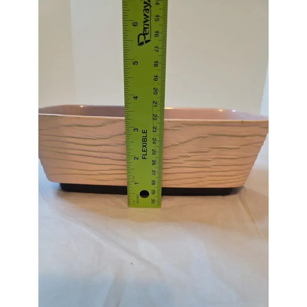 Vintage Shawnee Pink & Black Rectangle Planter USA 1205 Mid-Century Modern Pot